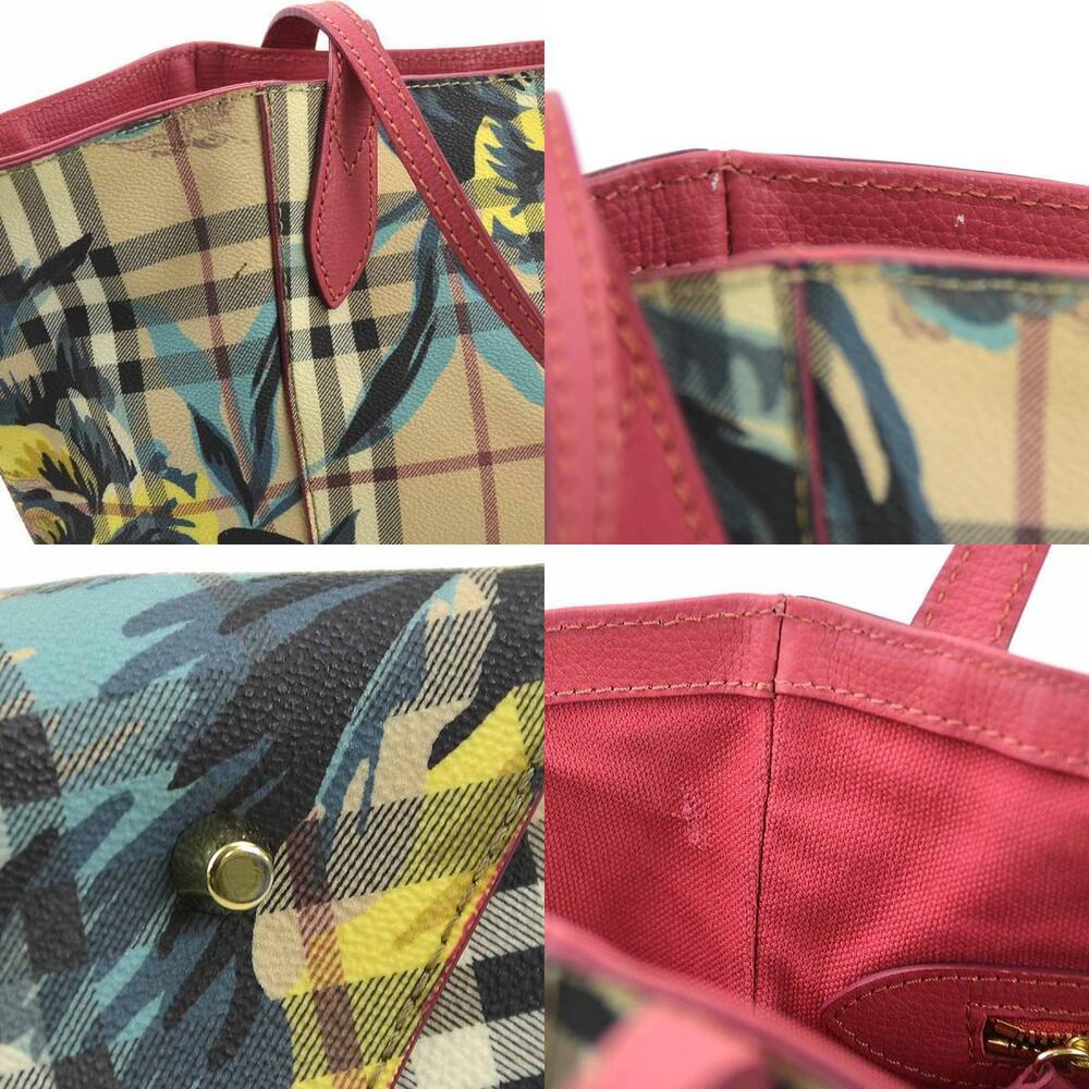 Burberry handbag tote bag coated canvas leather pink beige - Picture 4 of 4